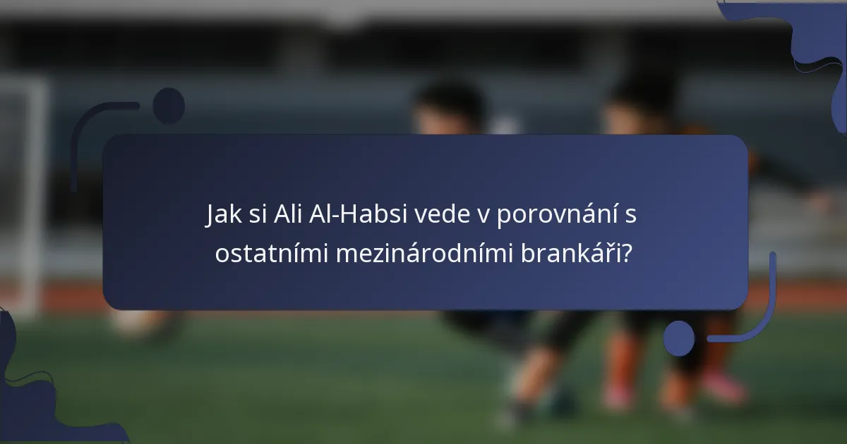 Jak si Ali Al-Habsi vede v porovnání s ostatními mezinárodními brankáři?